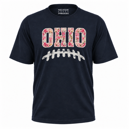 Ohio Carnation Floral Football Game Day Red Shirt
