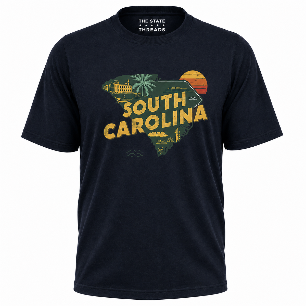 South Carolina State Map Sunset Travel Souvenir Shirt