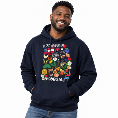Georgia Bless Your Heart State Icons Hoodie