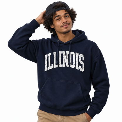 Illinois Varsity Arch Distressed Hoodie