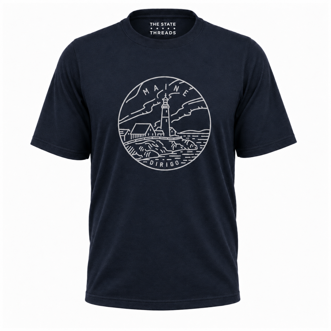 Maine Lighthouse Coastal Line Art Shirt