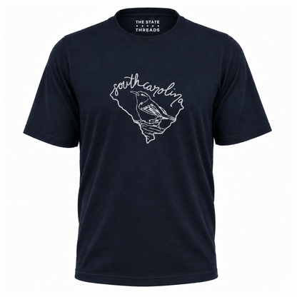 South Carolina State Bird Outline Map Shirt