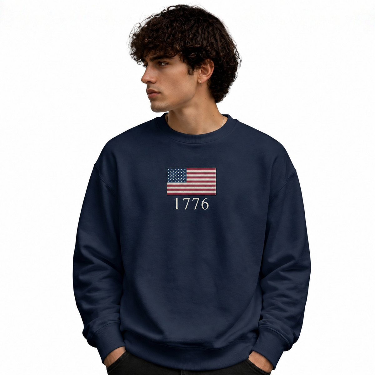 America Minimalist Flag 1776 Vintage Sweatshirt