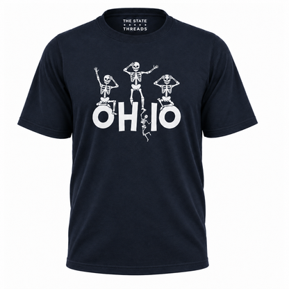 Ohio Dancing Skeleton Spooky Halloween Game Day Shirt