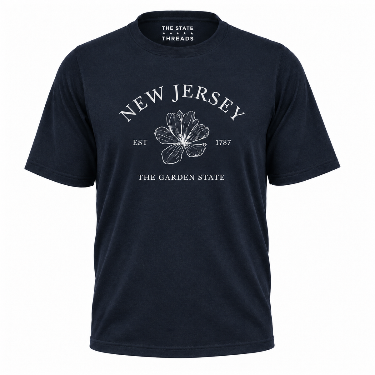 New Jersey Garden State Violet Floral Graphic Shirt