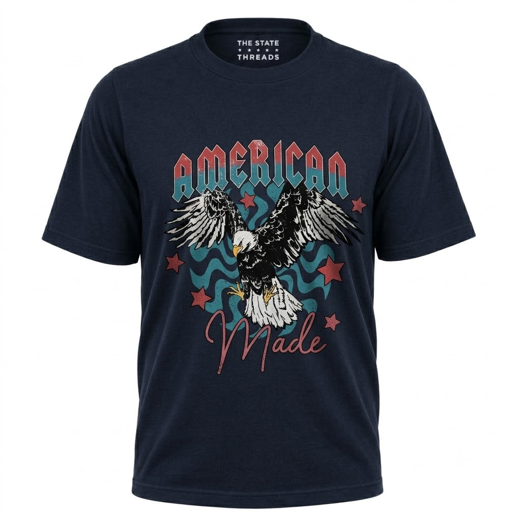 America Made Soaring Eagle Vintage Graphic Independence Shirt