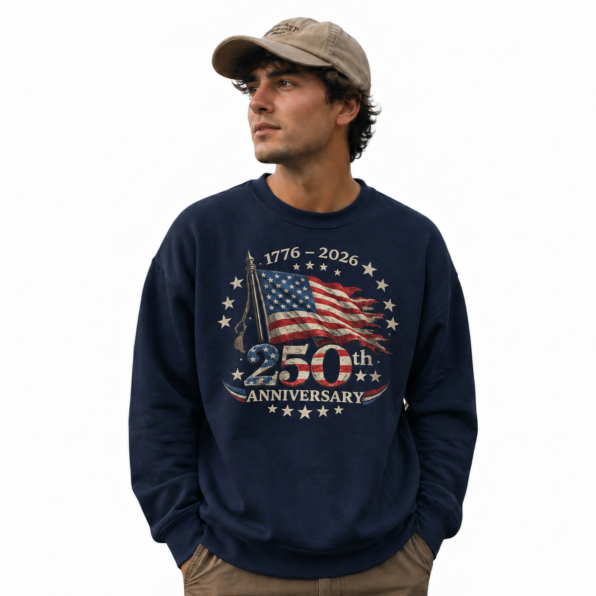 America 250th Anniversary 1776 2026 Flag Sweatshirt