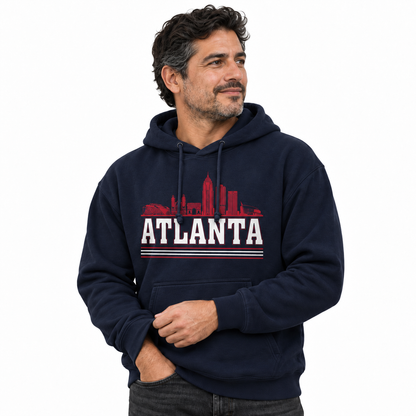 Georgia Atlanta Skyline Retro Red Hoodie