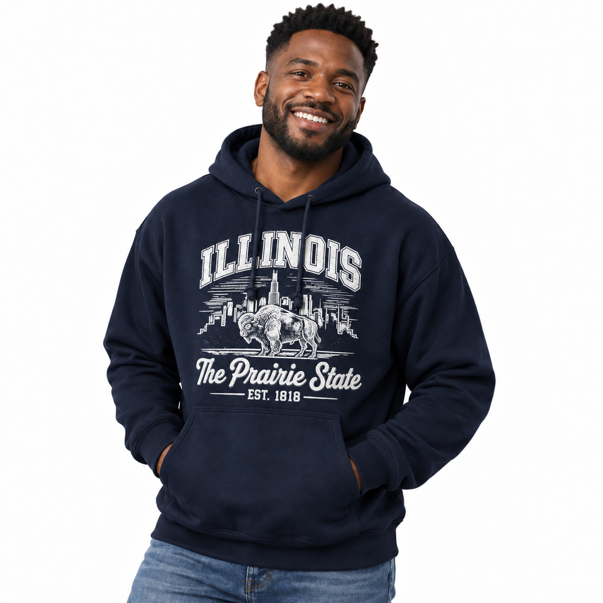 Illinois The Prairie State Bison Est 1818 Hoodie