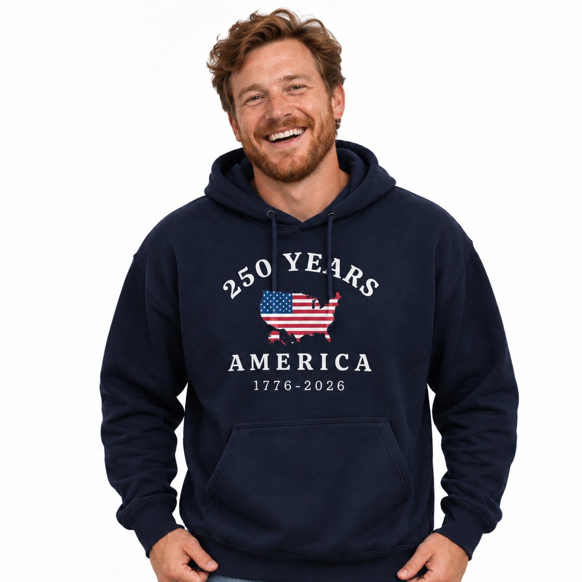 America 250 Years Map Flag Hoodie
