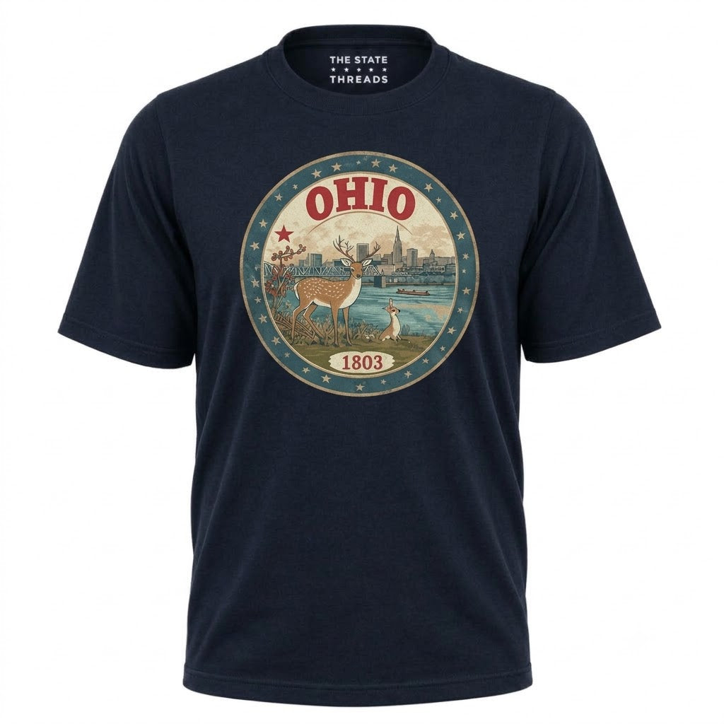 Ohio 1803 Wildlife Deer Scenic River Skyline Shirt