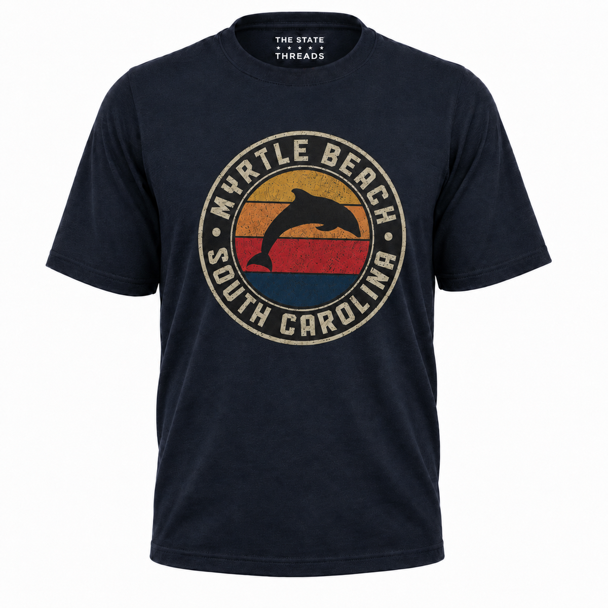 Myrtle Beach South Carolina Retro Dolphin Sunset Shirt