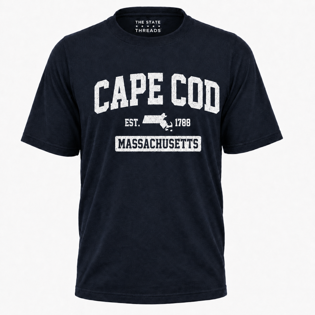 Cape Cod Massachusetts Vintage Distressed Map Shirt