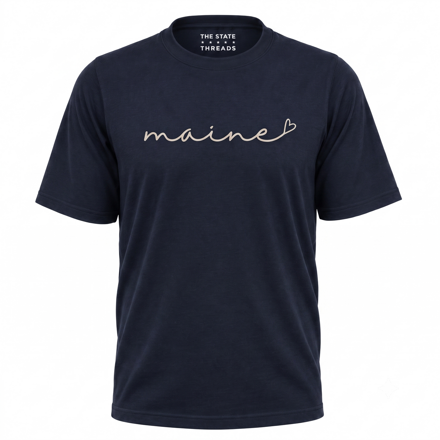 Maine Cursive Script Heart State Pride Shirt