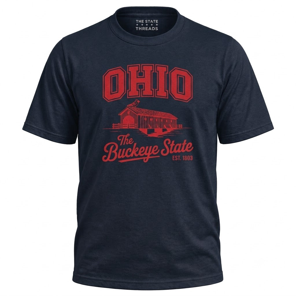 Ohio Buckeye State Covered Bridge Cardinal Shirt