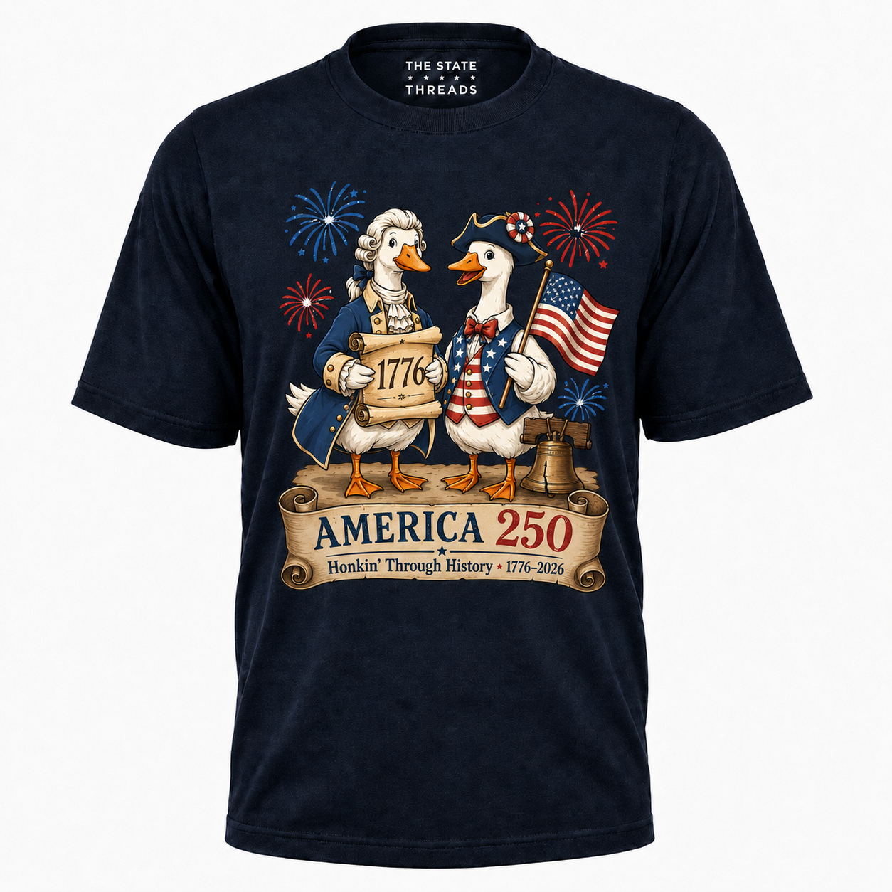America 250 Honkin Through History Founding Goose Shirt