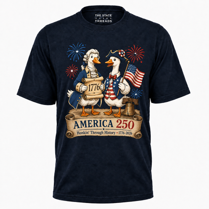 America 250 Honkin Through History Founding Goose Shirt