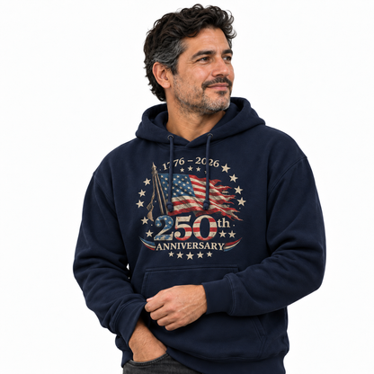 America 250th Anniversary 1776 2026 Flag Hoodie