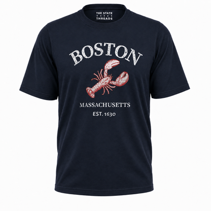 Boston Massachusetts Vintage Lobster Graphic Shir