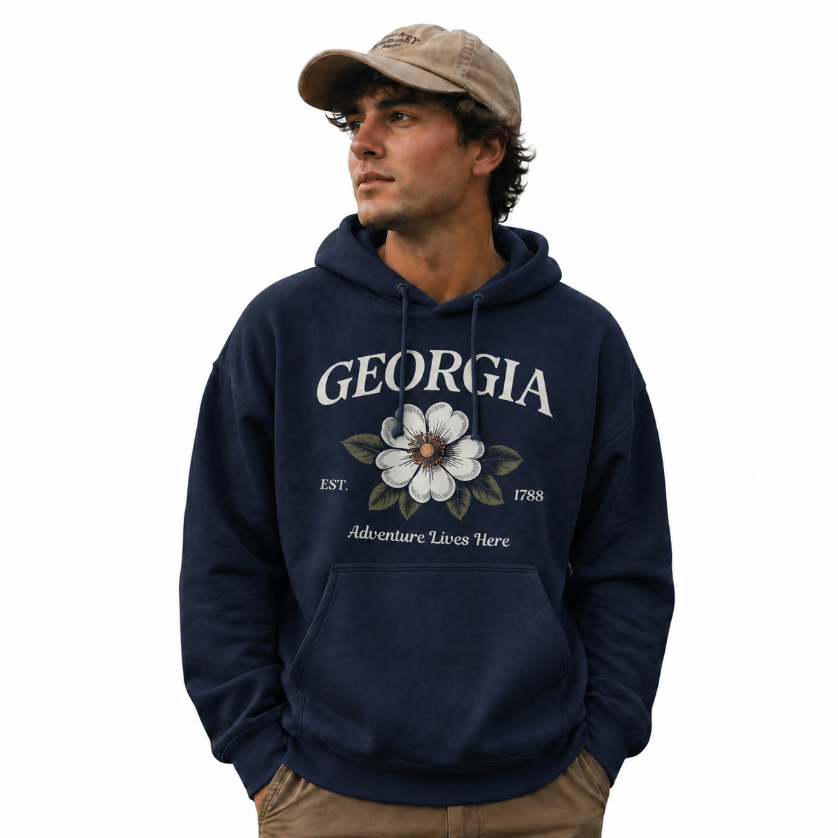 Georgia State Flower Adventure Lives Here Hoodie