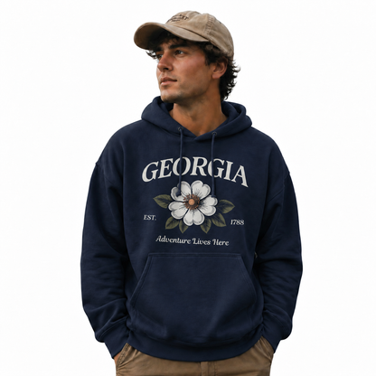 Georgia State Flower Adventure Lives Here Hoodie