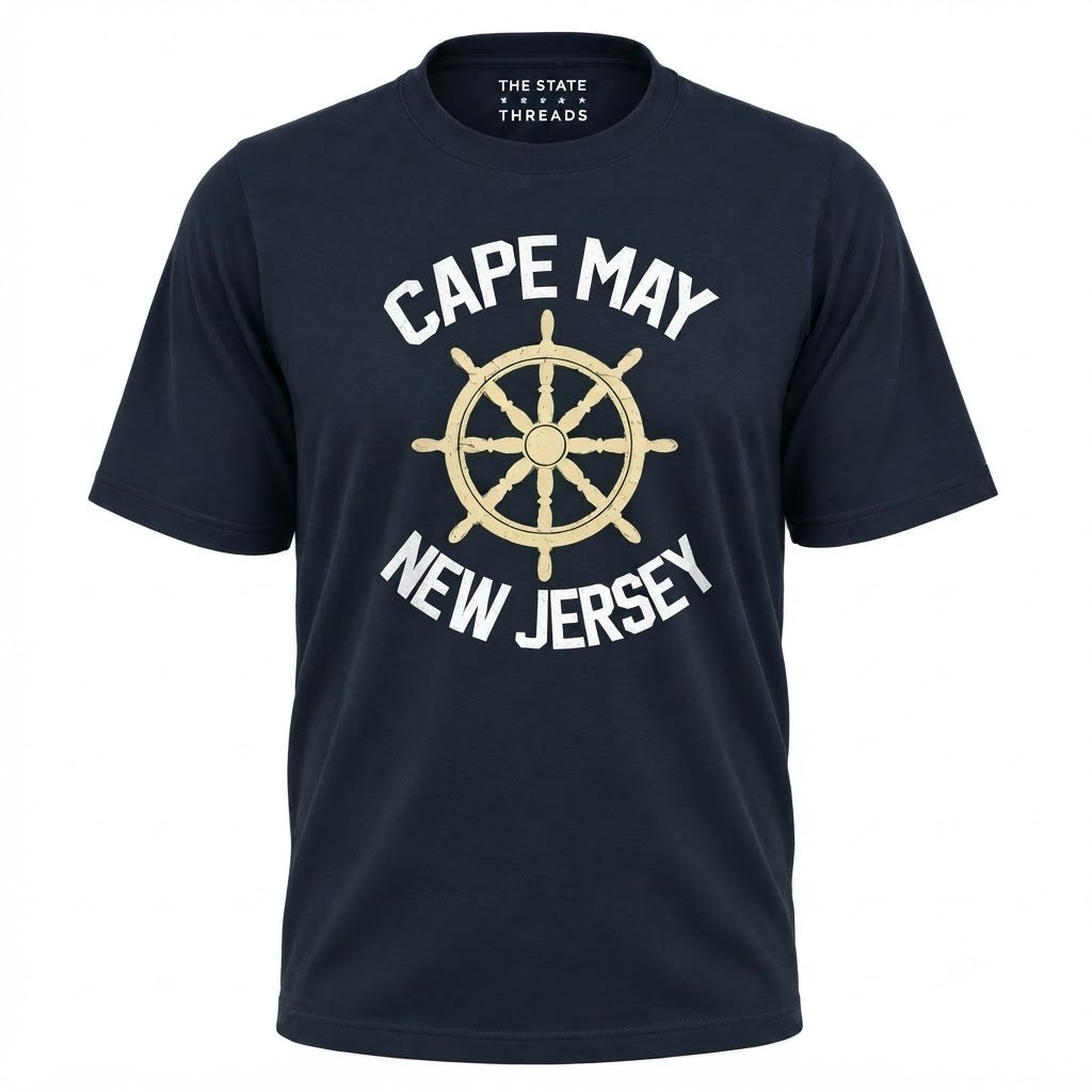 New Jersey Cape May Ship Wheel Nautical Shirt
