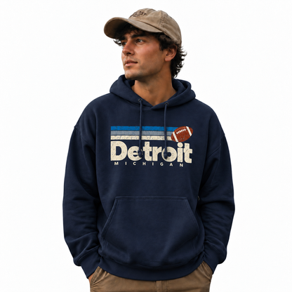 Detroit Michigan Vintage Football Retro Hoodie