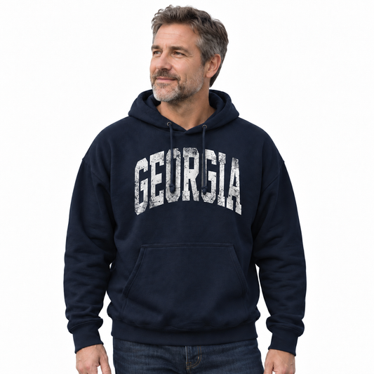 Georgia Vintage Arch Distressed Hoodie
