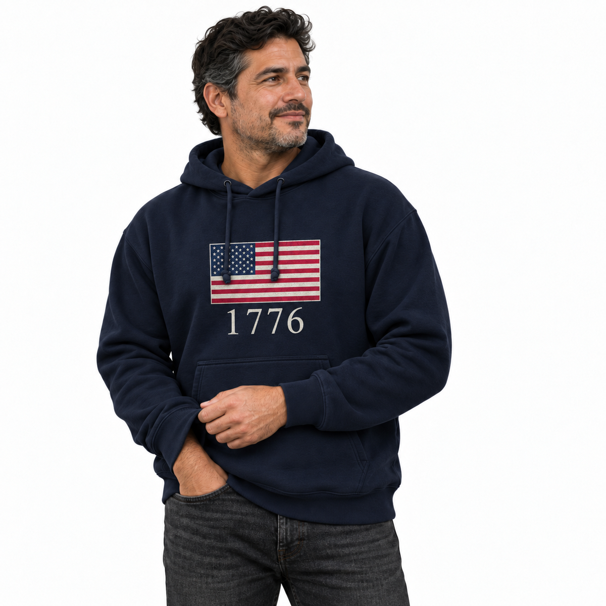 America 1776 Vintage Flag Hoodie