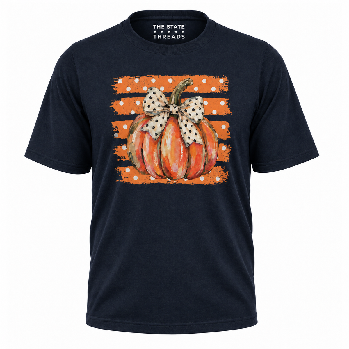 America Autumn Preppy Polka Dot Pumpkin Shirt