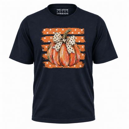 America Autumn Preppy Polka Dot Pumpkin Shirt