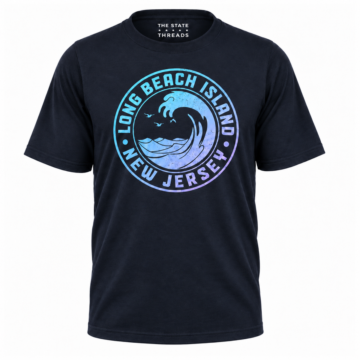 Long Beach Island New Jersey Ocean Wave Retro Shirt