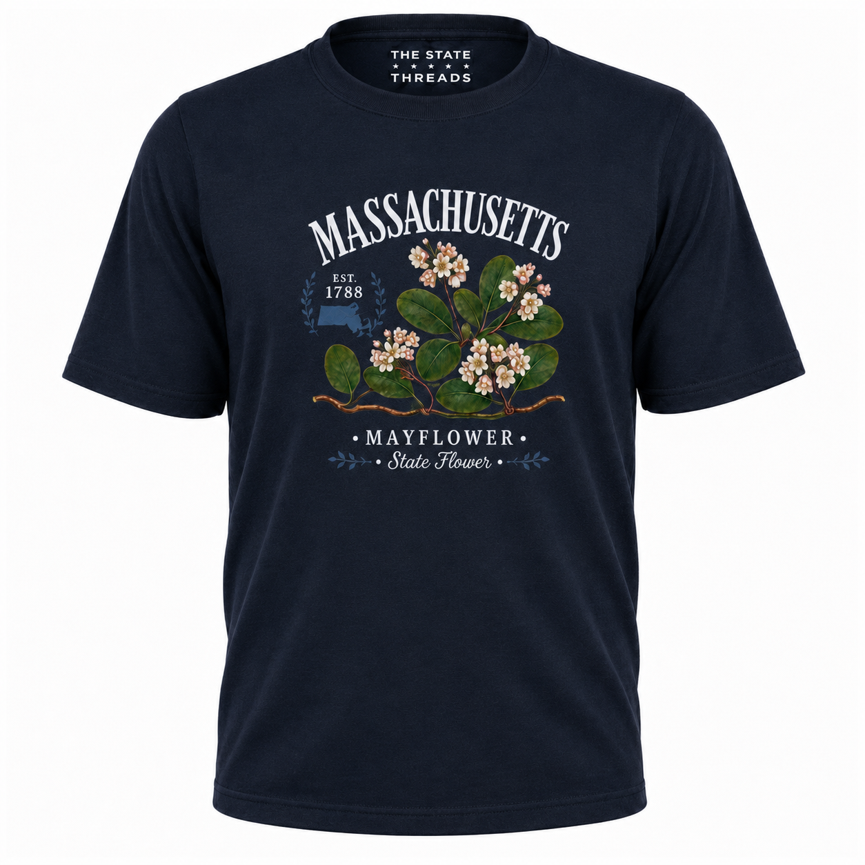 Massachusetts Mayflower State Flower Vintage Botanical Shirt