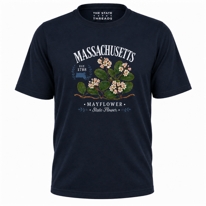Massachusetts Mayflower State Flower Vintage Botanical Shirt
