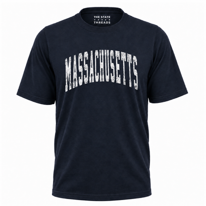 Massachusetts Distressed Vintage Block Letters Shirt