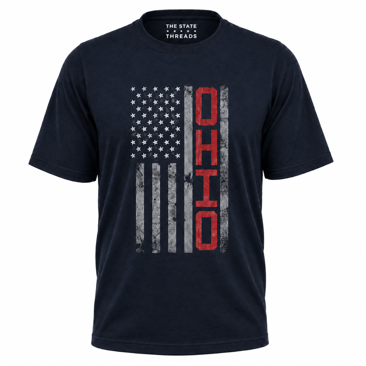 Ohio American Flag Patriotic Distressed State Shirt
