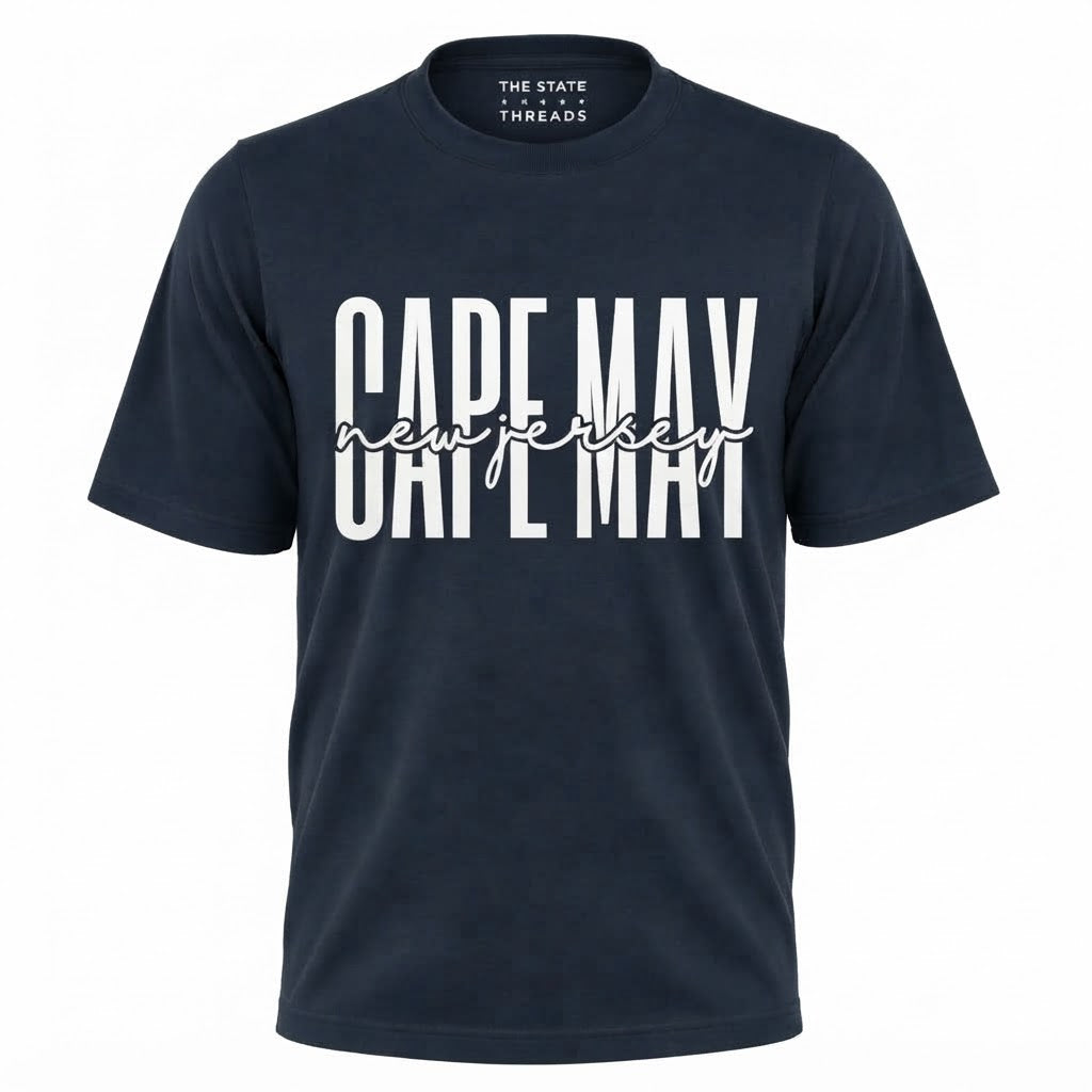 New Jersey Cape May Modern Typography Cursive Shirt