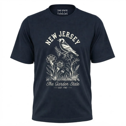 New Jersey Garden State Goldfinch Floral  shirt