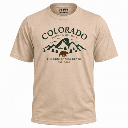 Colorado Centennial State Mountains Bear Graphic Shirt