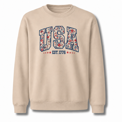 USA Floral Est. 1776 Patriotic Sweatshirt