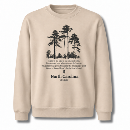 North Carolina Longleaf Pine Forest Nature Outdoor Sweatshirt - Sand