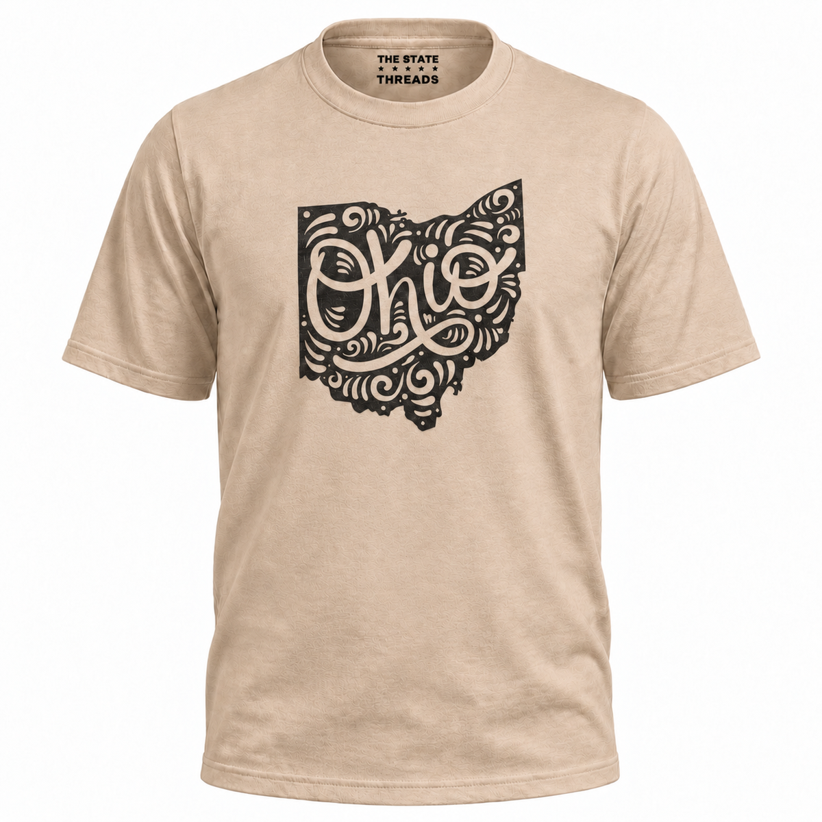 Ohio State Map Mandala Swirl Typography Shirt
