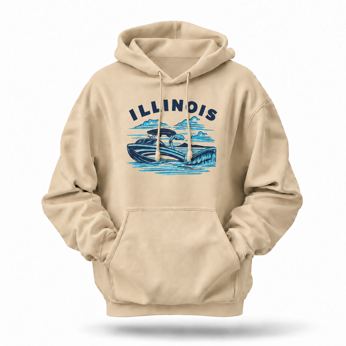 Illinois Speedboat Lake Life Vintage Hoodie