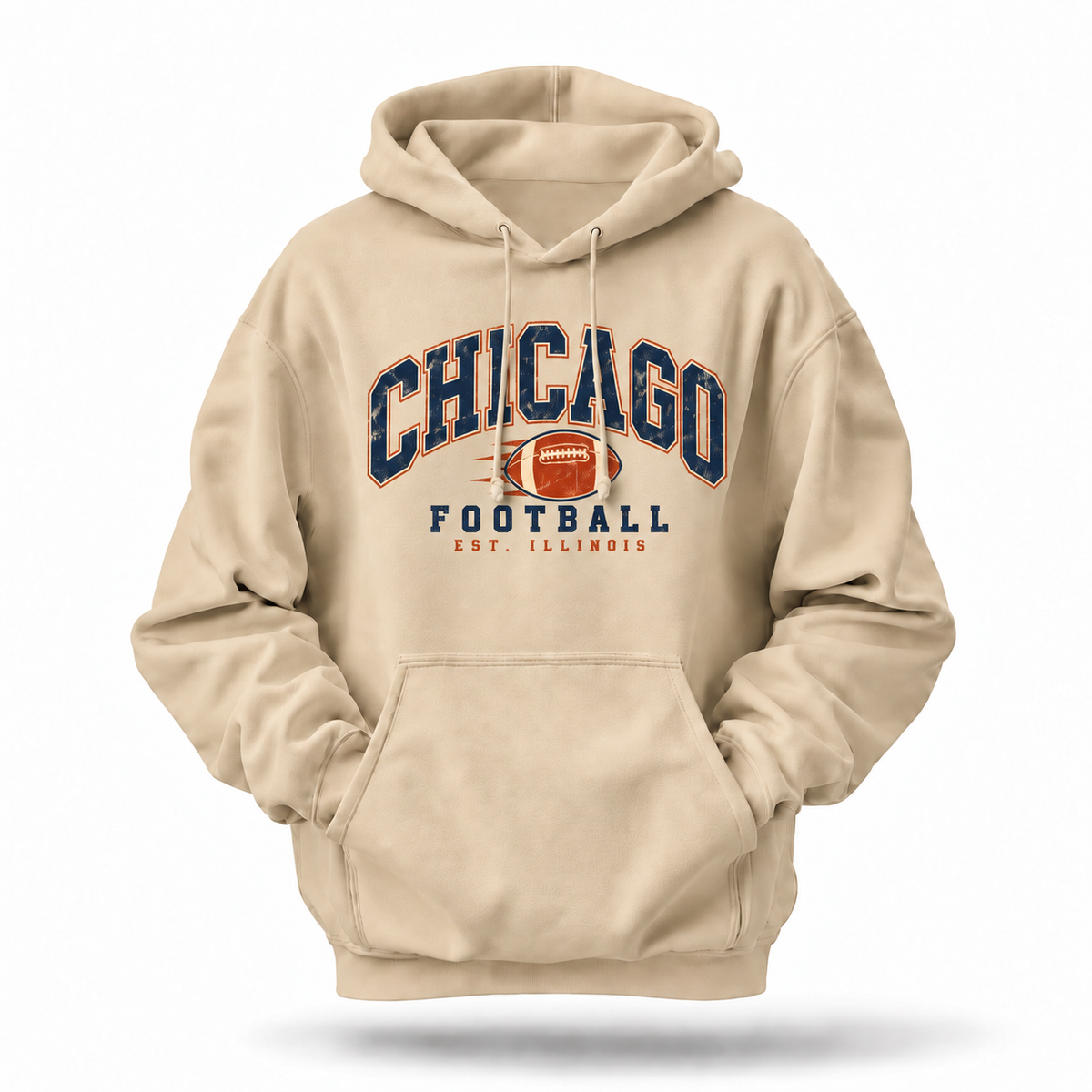 Chicago Football Vintage Retro Blue Hoodie