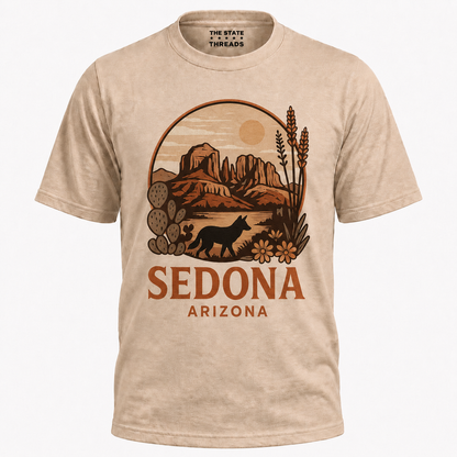 Sedona Arizona Vintage Desert Desert Wolf Mountain Shirt