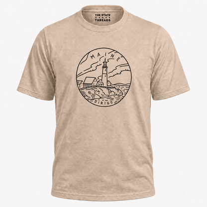 Maine Lighthouse Coastal Line Art Shirt