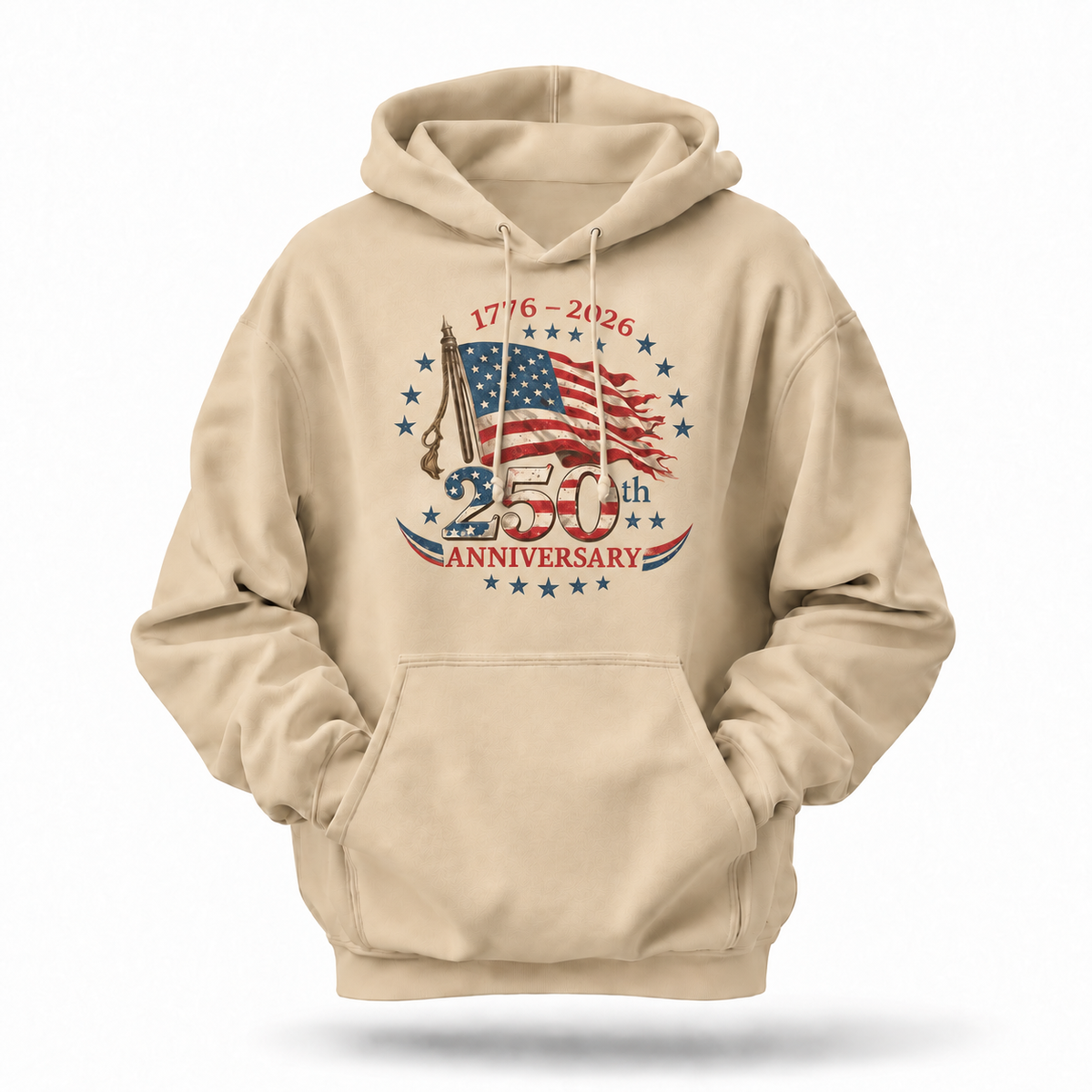 America 250th Anniversary 1776 2026 Flag Hoodie