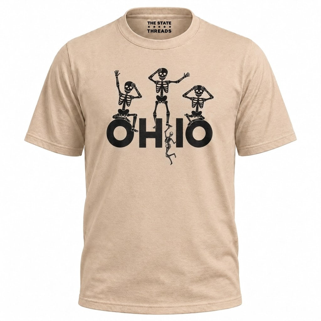 Ohio Dancing Skeleton Spooky Halloween Game Day Shirt