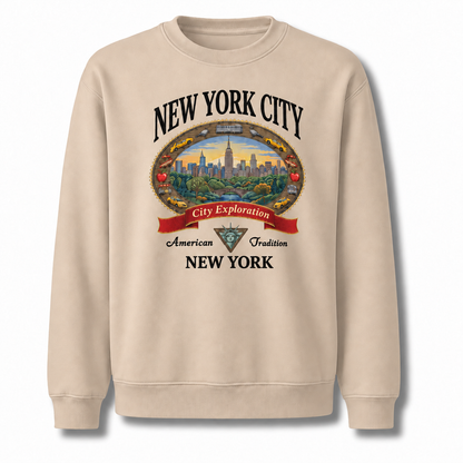 New York City Exploration Central Park Vintage Sweatshirt - Sand