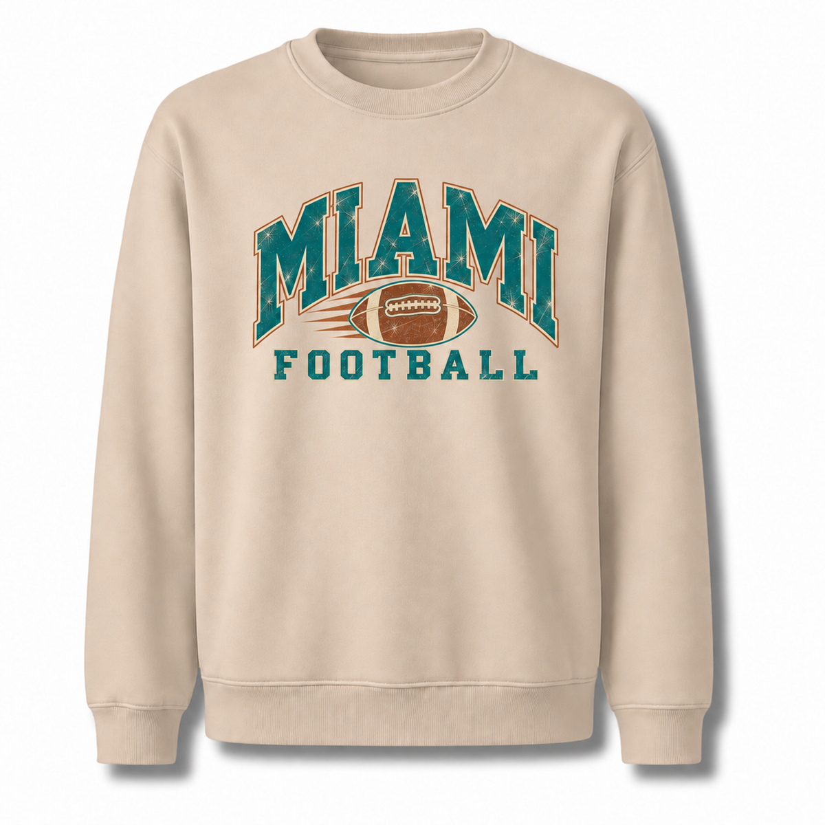 Miami Football Vintage Classic Sports Retro Sweatshirt - Sand